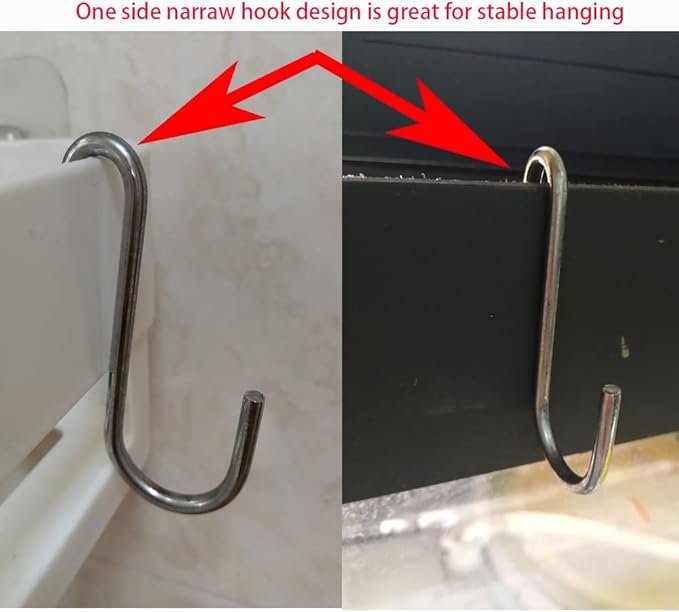 Pack of 10 Heavy Duty S-Shape Hooks, Stainless Steel, 2.4" Pan Pot Holder Rack Hooks Hanging Hangers S Shaped Hooks for Kitchenware Pots Utensils Clothes Bags Towels Plants