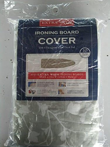 J&J Home Fashion Extra Wide 18x48 Ironing Board Cover with Pad
