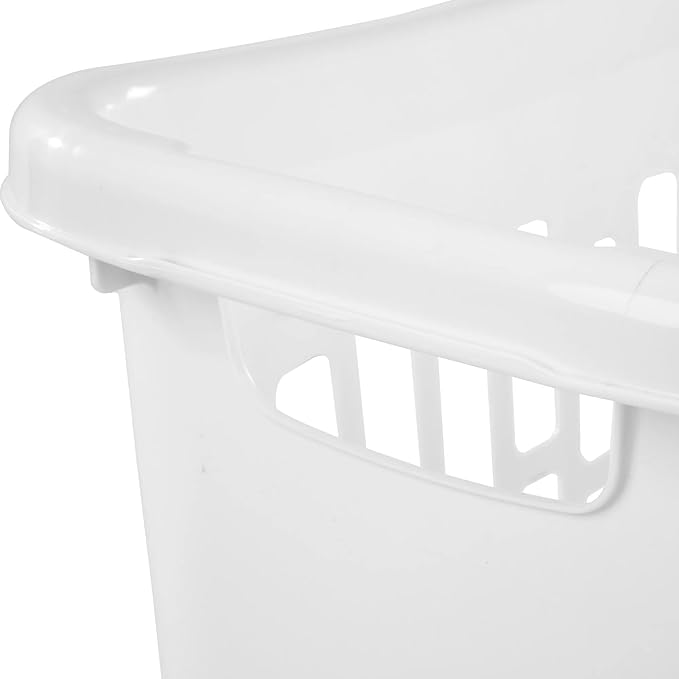 1.8 Bushel Rectangular Plastic Open Laundry Hamper, Large Capacity Laundry Hamper Basket,White, Set of 3