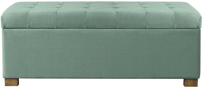 HomePop Large Storage Ottoman Bench with Lift Off Lid, Teal 46" x 18" x 18"