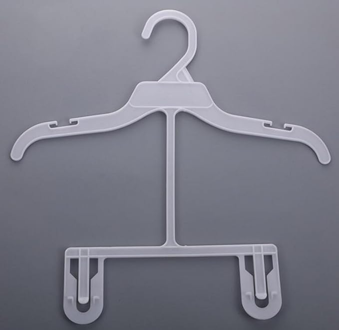 WellieSTR Anti-Slip Plastic Child Closet Hangers, 50 Pack, White, 30cm Wide