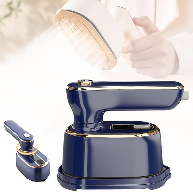 Handheld Portable Steam Iron, 2025 New Travel Steamer Iron, Mini - Portable Ironing Machine Travel Steamer for Clothes Home Dorm (Blue)