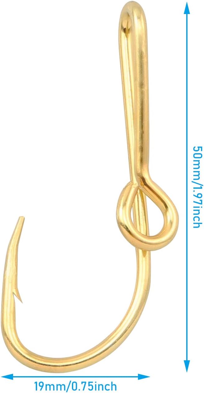 4pcs Gold Fish Hook Hat Clip for Outdoor, Hat Pins