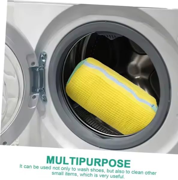 Reusable Mesh Shoe Laundry Bags for Washer and Dryer, Yellow, 2-Pack, Protective Washing Machine Bags for Sneakers and Delicates