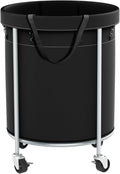 Aduanbang 170L Laundry Basket with Wheels, Rolling Hamper with Removable Bag & Steel Frame, Round Laundry Cart with 4 Casters & 2 Brakes, Ideal for Bedroom, Bathroom & Laundry Room