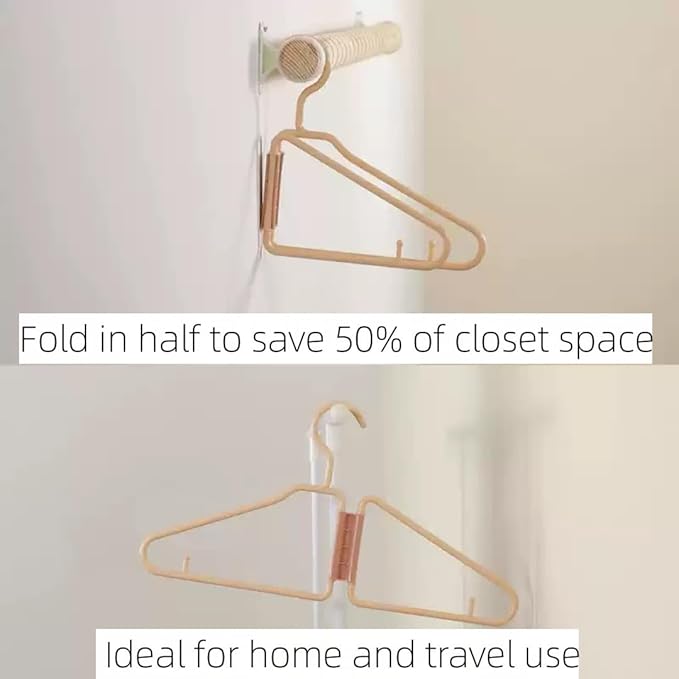 10pcs Grey Folding Hanger for Travel, Portable Lightweight Folding Hanger for Home Closets RV Closets Covert Space, 8.3 * 8.3in