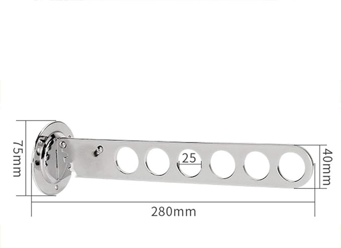 Wall Mounted Drying Rack Clothing Foldable for Laundry Room with Swing Arm Holder, Aluminium Clothes Drying Organizer Rack Garment Hooks Space Saver Retractable Folding Indoor Wall Mounted Hanger