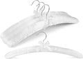 HOUSE DAY Satin Padded Hangers for Women 4 Pack 17 Inch No Shoulder Bump Bride Hanger for Sweaters, Dresses, Clothing, Weddings, Lingerie（White）