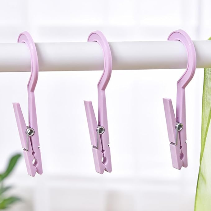 Ciieeo 6 Pcs Coat Hangers Hanging Clothespins Hanging Clips Windproof Hanger Laundry Hooks Travel Pantyhose