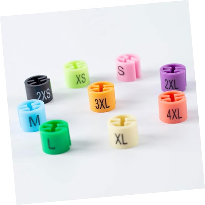 90Pcs Plastic Clothes Hanger Markers Color-Coding Tags Assortment Kit for Organizing Garments Includes XXS to Markers for Easy Identification