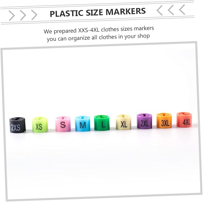 90Pcs Plastic Clothes Hanger Markers Color-Coding Tags Assortment Kit for Organizing Garments Includes XXS to Markers for Easy Identification