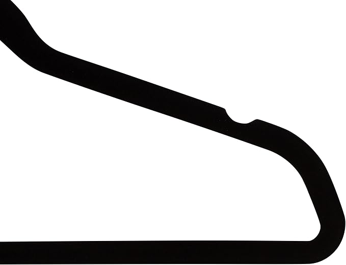 Laura Ashley 25 Pack Slim Velvet Hangers| Durable | Strong Plastic | Slim | Keeps Shape | Closet Organization | Black | Holds 10lbs | Holds Shape