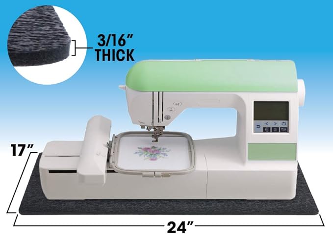 Cottage Mills Stay-in-Place Machine Mat - 17" x 24" - Calms Vibration and Dampens Noise. Made in USA.