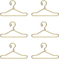 20Pcs Mini Hangers Metal Doll Clothes Holders Wire Rack Stand Doll Clothes Rack for Doll Clothes Gown Dress Outfit Doll Clothes Accessories (Gold,7.5cm)
