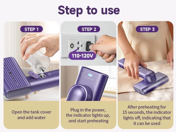 Travel Portable Steamer for clothes - Handheld Steamer for Fabric Clothing Wrinkles, 15s Fast Heat-up Rotary Garment Steamer, 1200W Light Mini Steam Iron for Home, Office and Travel