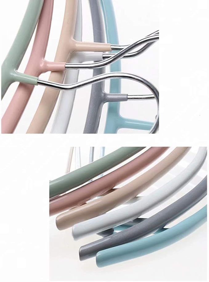 ATOLY Premium Hangers (Pack of 10) Heavyduty- Non Slip No Shoulder Bump Suit Hangers-Chrome Hooks, Space Saving Clothes Hangers, Rounded Hangers for Coat, Sweater, Jackets, Pants,Gray