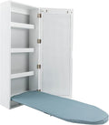 Ironing Board Cabinet Wall Mounted, Cabinet with Built-in Ironing Board, Foldable Ironing Storage Station with Mirror for Home, Apartment & Small Spaces, Easy-Release Lever