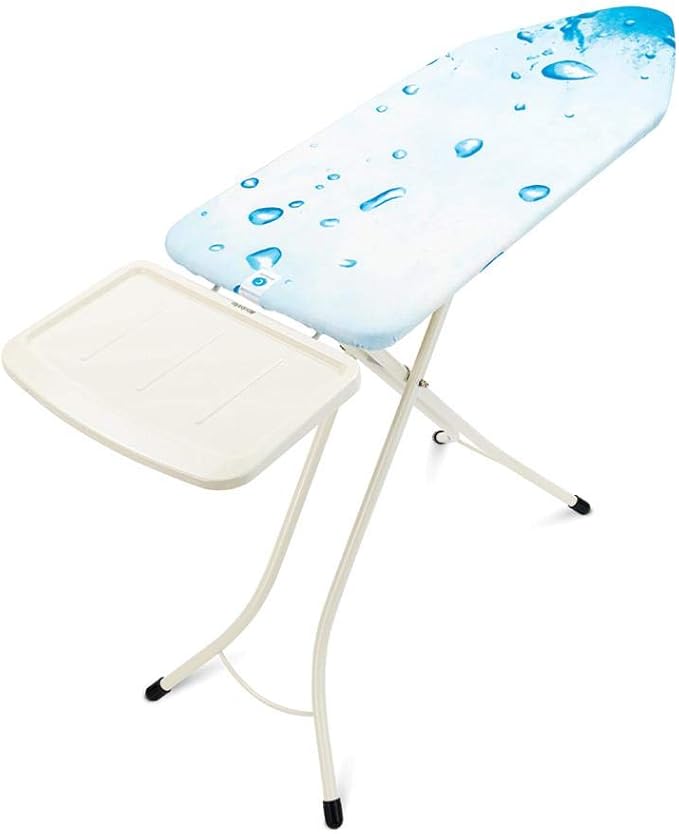 Brabantia Size C Ironing Board (49x18 in) 7 Height Options, Solid Steam Unit Rest Holder (Ice Water) Non-Slip Feet, Anti-Collapse Child Locks