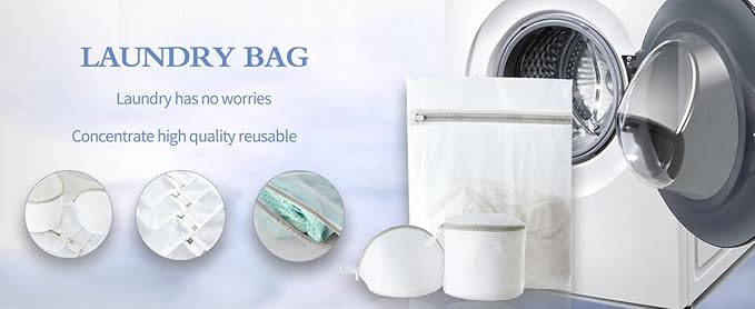 7 Pack Extra Durable laundry bags mesh wash bags, lingerie bags for washing delicates, with Sturdy Zippers to Protect Clothes During Washing Machine