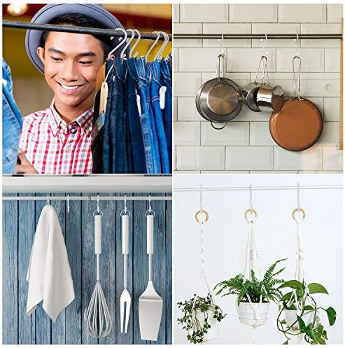 Hotop 36 Pcs White S Hooks for Hanging 2.4 Inch Heavy Duty S Shaped Hook Rack Metal Non Slip Hanger for Christmas Tree Stocking Kitchen Pot Utensils Closet Wire Bathroom Bedroom Pan Bag Towel Plant