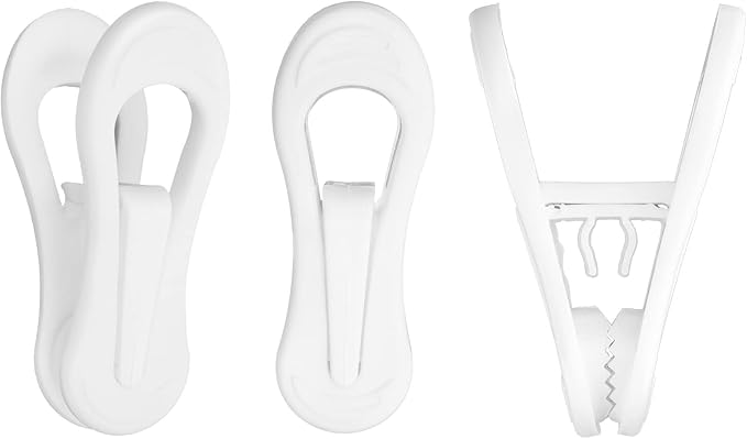 Strong Plastic Hanger Clips - Multi-use for Jeans, Skirts, Sweaters & Pants (30Pcs White)