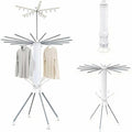 Four Legged 2 Tier Clothes Drying Rack Laundry Drying Rack Save Space Garment Rack Portable and Foldable Dry Rack with 4 Pulleys 16 Poles 360° Octopus for Indoor Outdoor Balcony Courtyard