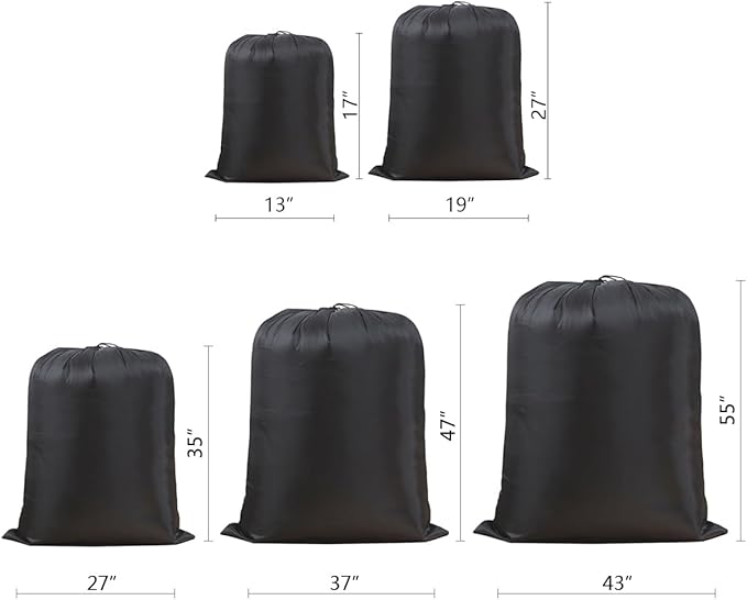 Multipurpose Extra Large Laundry Bag Storage Bag (Black, 13"x17")
