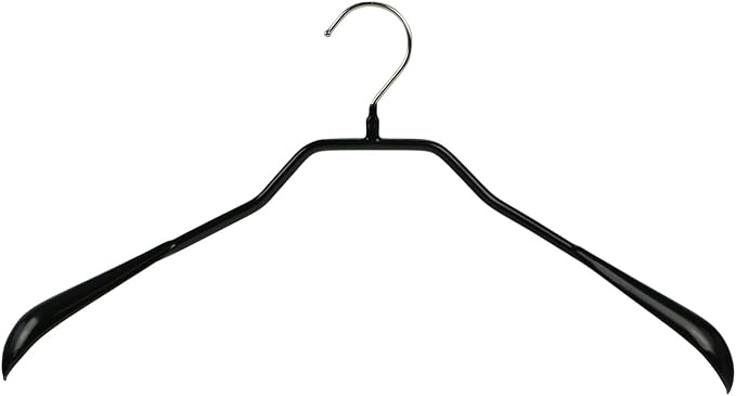 Mawa by Reston Lloyd BodyForm Series Non-Slip Space-Saving Extra Wide Clothes Hanger for Jackets, Suits & Coats, Style 46/L, Set of 2, Black