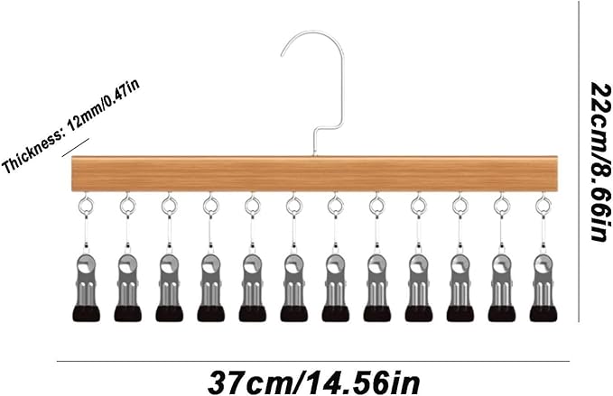 Closet Organizer with 12 Clips, 360° Rotating Pants Hangers for Jeans Leggings Skirts, Space Saving Hanging Storage for Scarves Hats Ties Socks, Multi-Purpose Rack for Bedroom Closet Wardrobe (A)