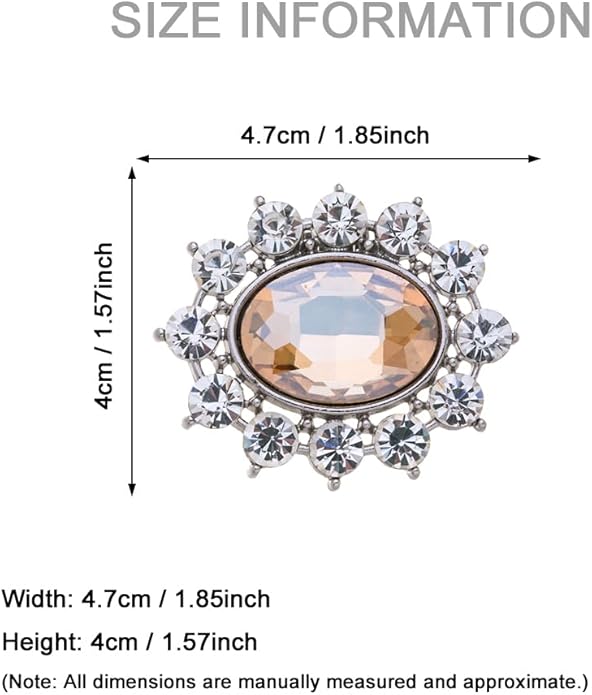 Ruihfas 2Pcs Sparkly Removable Oval Egg Shape Crystal Shoe Clips Accessories for Women Bride Wedding Prom Party Shoes Decoration