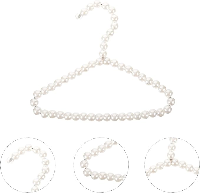 3pcs Elegant Pearl Dog Clothes Hangers Pet Grooming Hangers for Dresses Jackets and Skirts Decorative Pet Accessories for Chihuahua and Animals