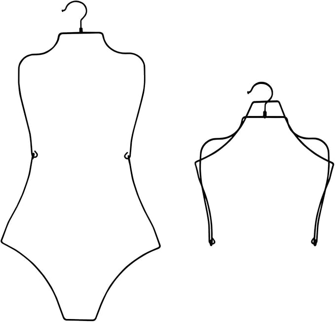 Swimsuit Hanger Lingerie Hanger Bathing Suit Hanger Display Hanger,Bikini Hanger Body Shape Display Rack Adults Accessories, Black