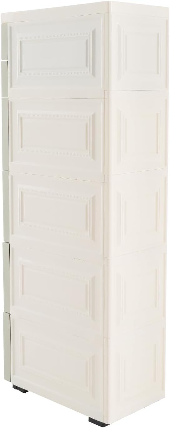 6 Drawers Narrow Storage Cabinet with Wheels,Slim Floor Cabinets,Rolling Organizer Cart for Small Spaces,Green