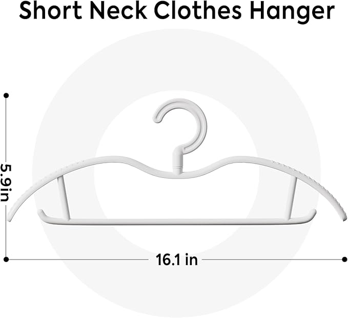 Premium Plastic Coat Hanger with 360 Swivel Hook, 20 Pack, Curved Design with Non-Slip Grip, White Clothes Hangers for Coats, Pants & Dress