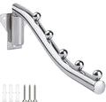 Wall Mounted Folding Clothes Hanger Rack, Foldable Clothing Hanger Stainless Steel, Clothes Hooks with Swing Arm Holder Space Saving Clothing Hanging Garment Racks Closet Storage Organizer Drying Rack