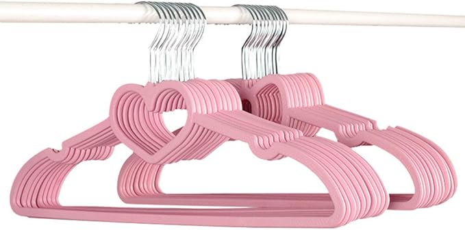 15PCS Plastic Cloth Hangers Heart Hanger for Suit Shirt Coat Everyday Use