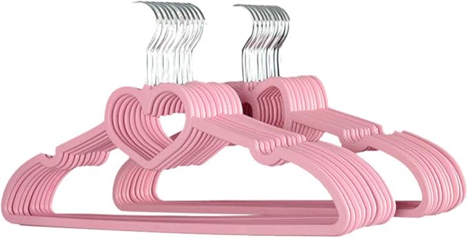 Vosarea 20PCS Plastic Cloth Hangers Heart Hanger for Suit Shirt Coat Everyday Use