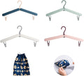 30GO 4 Pcs Travel Hangers Portable Folding Clothes Hangers, Outdoor Hangers, Travel Accessories Foldable Clothes Drying Rack for Travel,Folding Coat Hanger with Storage Pouch