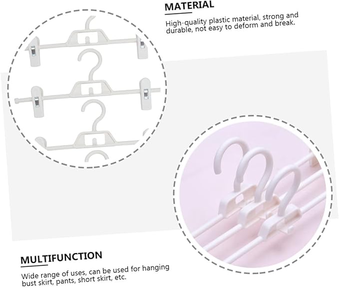 CHILDWEET 5pcs Adjustable Plastic Pants Clip Drying Rack Space Saving Clothes Hanger for Pants Trousers and Skirts Versatile and Organizer