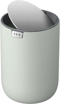EKO Fandy 0.4 Gal/1.5L Mini Tabletop Trash Bin with Swing-Lid, Desktop Trash Can for Bathroom Countertop, Vanity, Coffee or Office, Small Garbage Bin (Sage)