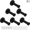 Bath Towel Hooks, 6 Pack Round Coat Hooks, Sturdy Wall Mounted Robe Hook, SUS 304 Stainless Steel Heavy Duty Clothes Hanger, Wall Towel Hooks for Bathroom Bedroom Kitchen (3 in, Black)