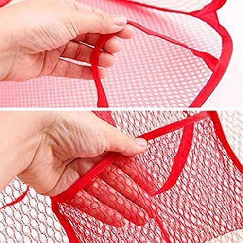 6pcs Foldable Pop Up Mesh Washing Laundry Basket Bag Bin Hamper Toy Tidy Storage (11.81"L x 11.81"W x 18.11"H)