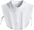 YAKEF Lady Half-Shirt Blouse Detachable Lace Chiffon Fake Collars Dicky Collar Faux Collar