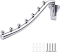 Folding Wall Mounted Clothes Hanger Rack, Stainless Steel Garment Hooks with Swing Arm Holder, Space Saver Clothing Hanging System Closet Storage Organizer with Screws for Bedroom Laundry Room, 1 Pack
