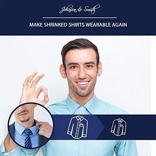 Johnson & Smith Collar Extenders/Neck Extender/Wonder Button for 1/2 Size Expansion of Men Dress Shirts, 5 +1 Pack, 3/8"