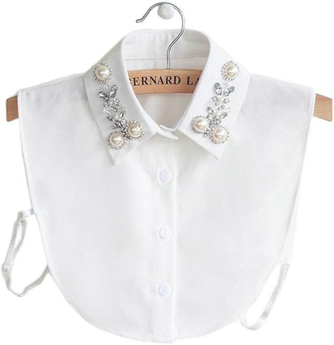 Joyci Diamond Pearl False Collar Peterpan Fake Collar Half Shirt Dickey