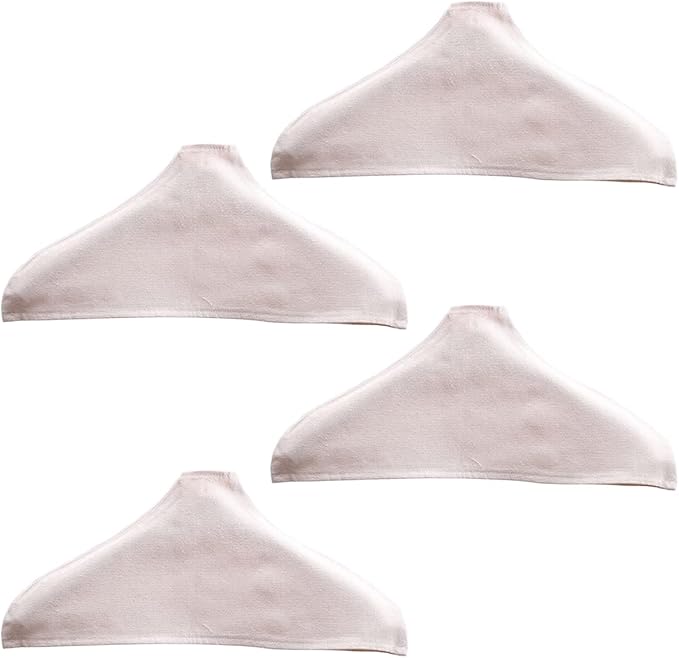 4 Pieces Hanger Non-Slip Cloth Cover Cotton and Linen Fabric Clothes Support Cloth Cover Clothes Hanger Cloth Cover for Home Clothing Store Use, 43 x 20cm, White