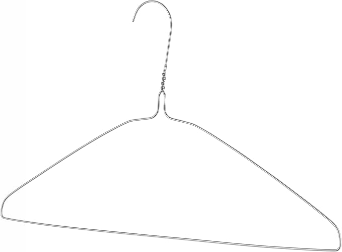 Whitmor Wire Hangers - Wire Coat and Clothes Everyday Hangers - Set of 20 - Chrome
