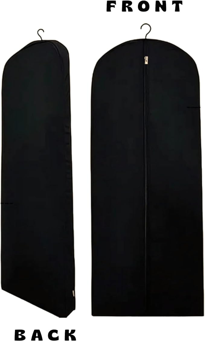Cotton Garment Protector Bag Cover - Dust Free Cloth Hanging, Wardrobe storage for Dresses and Suits (with Zipper (24" x 42"))