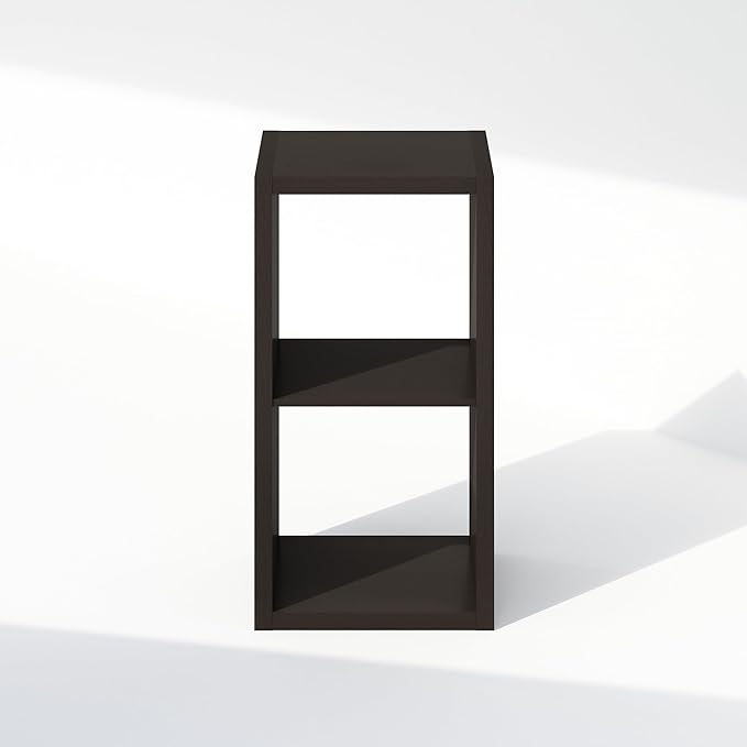 Furinno Cubic Closet Organizers and Storage, 2-Cube Closet Organizer, Open Shelf Closet Storage, Extra Thick Frame for Wardrobe, Bedroom, Living Room, Black Dark Oak